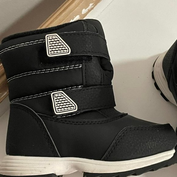Wonder Nation Boys Basic Black Thick Winter Snow Boots Toddler Sz 7 - Picture 2 of 6